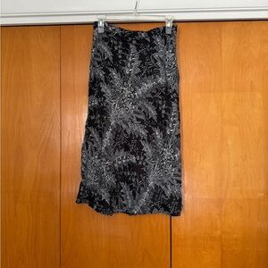 Anthropologie Black and White Patterned Midi Skirt